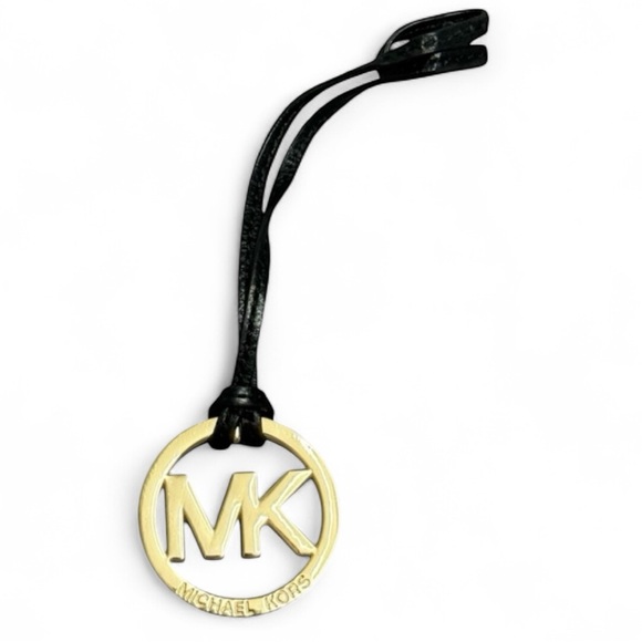 Michael Kors Handbags - Michael Kors Gold MK Logo Hang Tag with Black Strap